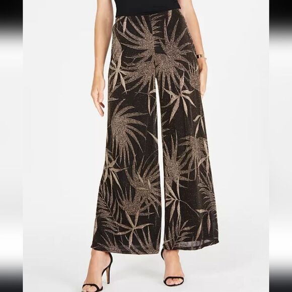 MSK Glitter-Print Palazzo Pants wide leg sz 3x - Picture 1 of 12